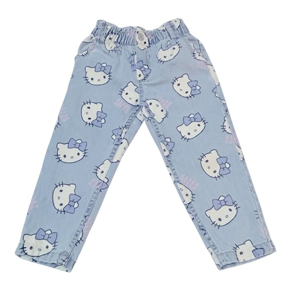 099 H&M Hello Kitty 3 Year Old Girl Paper Bag Jeans - Picture 2 of 5